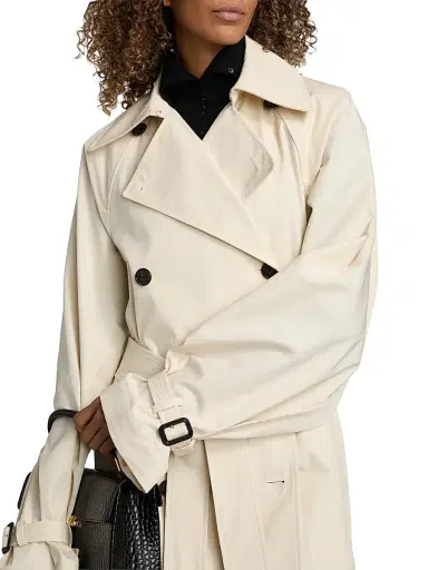 TOTEME Women's Washed Cotton Trench Coat - Stone - Size 12 | Thumbnail 6 TOTEME Women's Washed Cotton Trench Coat - Stone - Size 12 | Thumbnail 6