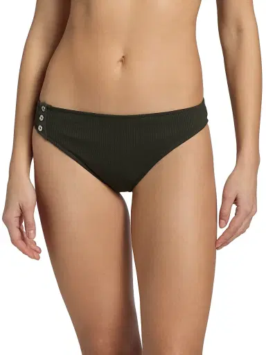 Toteme Women's Rib-Knit Bikini Bottom - Dark Green | Thumbnail 3 Toteme Women's Rib-Knit Bikini Bottom - Dark Green | Thumbnail 3