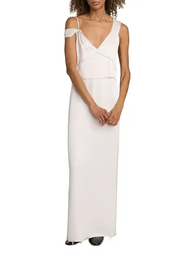 TOTEME Women's Satin V-Neck Slip Dress - Bloom | Thumbnail 2