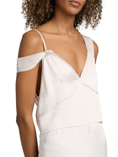 TOTEME Women's Satin V-Neck Slip Dress - Bloom | Thumbnail 6