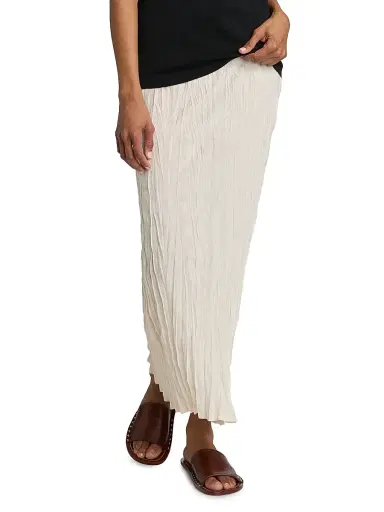 TOTEME Women's Crinkle Knit Maxi Skirt - Pale Apricot - Size XL | Thumbnail 3