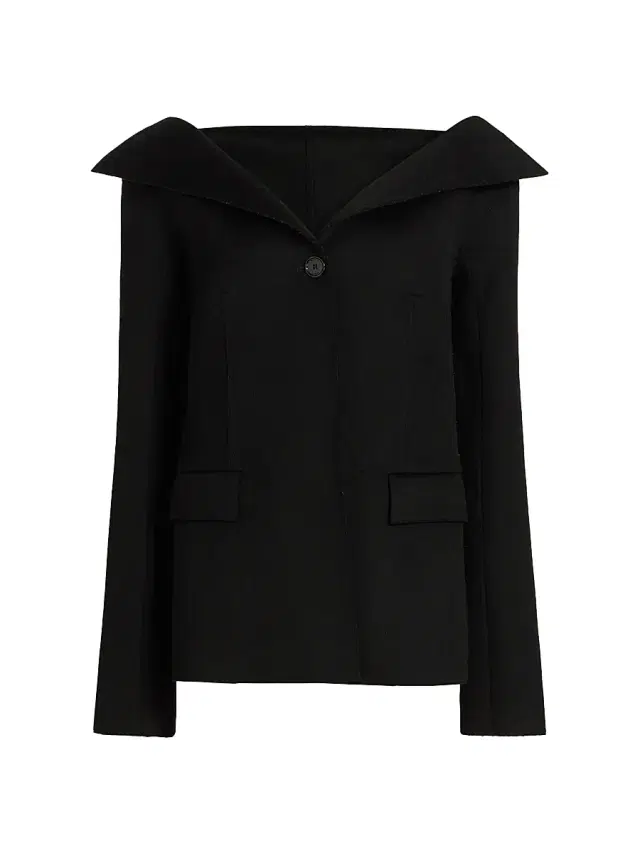 Toteme Women's Open Collar Wool Jacket - Black