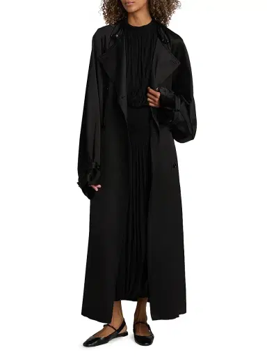 TOTEME Women's Draped Satin Double-Breasted Trench Coat | Thumbnail 2 TOTEME Women's Draped Satin Double-Breasted Trench Coat | Thumbnail 2