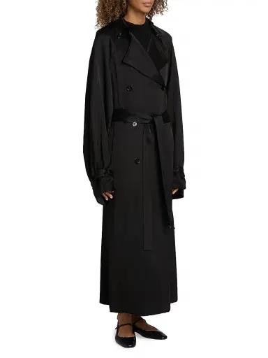 TOTEME Women's Draped Satin Double-Breasted Trench Coat | Thumbnail 4 TOTEME Women's Draped Satin Double-Breasted Trench Coat | Thumbnail 4