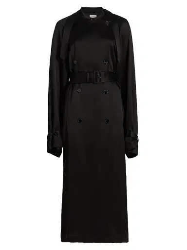 TOTEME Women's Draped Satin Double-Breasted Trench Coat | Thumbnail 1 TOTEME Women's Draped Satin Double-Breasted Trench Coat | Thumbnail 1