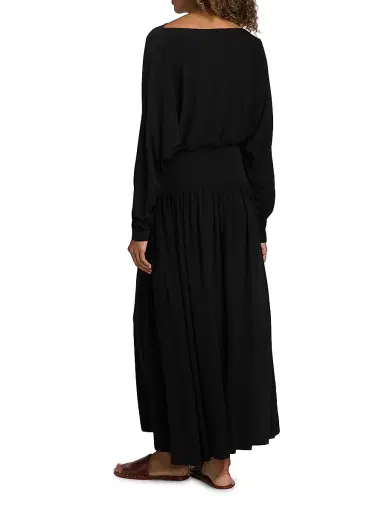 TOTEME Women's Boatneck Jersey Maxi Dress - Black - Size XL | Thumbnail 5