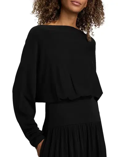 TOTEME Women's Boatneck Jersey Maxi Dress - Black - Size XL | Thumbnail 6