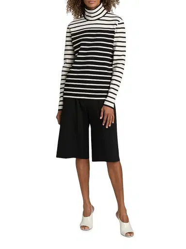 TOTEME Women's Striped Wool Turtleneck Sweater | Thumbnail 2 TOTEME Women's Striped Wool Turtleneck Sweater | Thumbnail 2