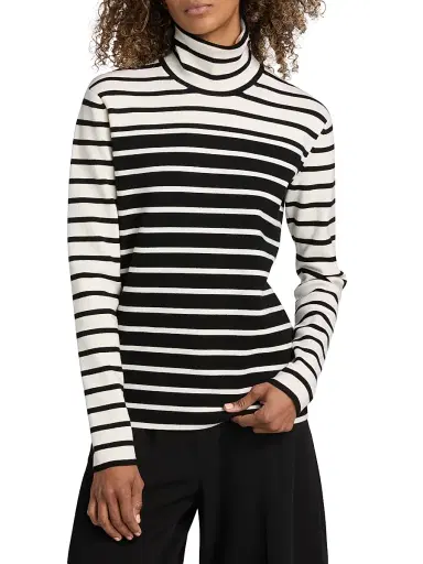 TOTEME Women's Striped Wool Turtleneck Sweater | Thumbnail 3 TOTEME Women's Striped Wool Turtleneck Sweater | Thumbnail 3
