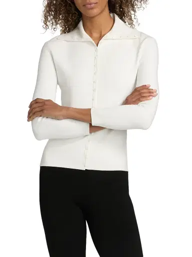 TOTEME Women's Fitted Polo Cardigan | Thumbnail 3 TOTEME Women's Fitted Polo Cardigan | Thumbnail 3