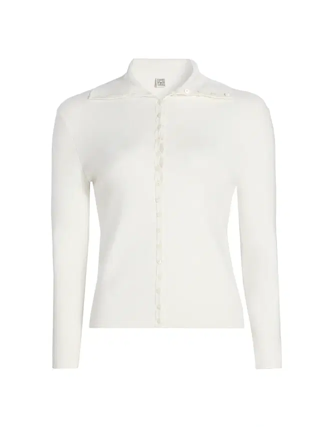 Women's Fitted Polo Cardigan - Off White