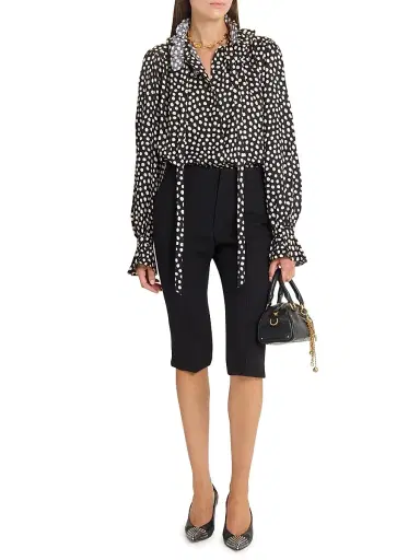 Chloé Women's Seamed Wool Capri Trousers - Black | Thumbnail 2 Chloé Women's Seamed Wool Capri Trousers - Black | Thumbnail 2