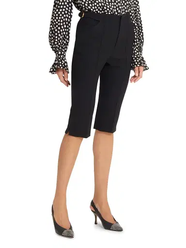 Chloé Women's Seamed Wool Capri Trousers - Black | Thumbnail 3 Chloé Women's Seamed Wool Capri Trousers - Black | Thumbnail 3