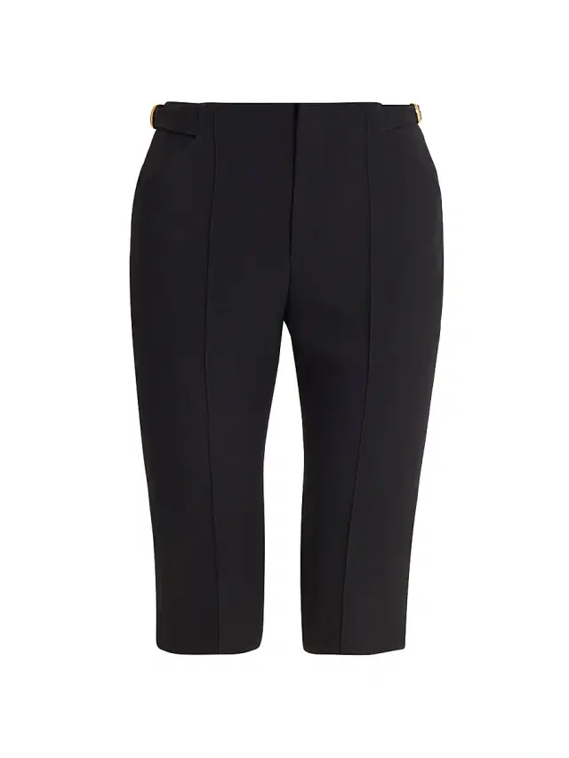 Chloé Women's Seamed Wool Capri Trousers - Black