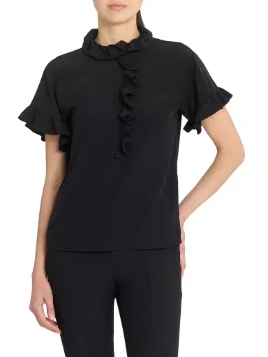Chloé Women's Ruffled Silk Blouse - Black | Thumbnail 3 Chloé Women's Ruffled Silk Blouse - Black | Thumbnail 3