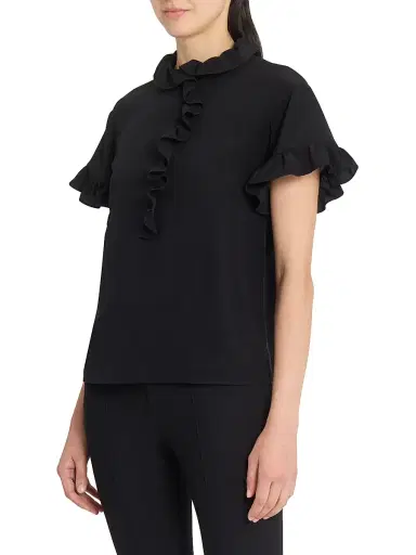 Chloé Women's Ruffled Silk Blouse - Black | Thumbnail 4 Chloé Women's Ruffled Silk Blouse - Black | Thumbnail 4