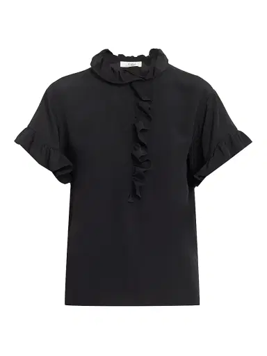 Chloé Women's Ruffled Silk Blouse - Black | Thumbnail 1 Chloé Women's Ruffled Silk Blouse - Black | Thumbnail 1