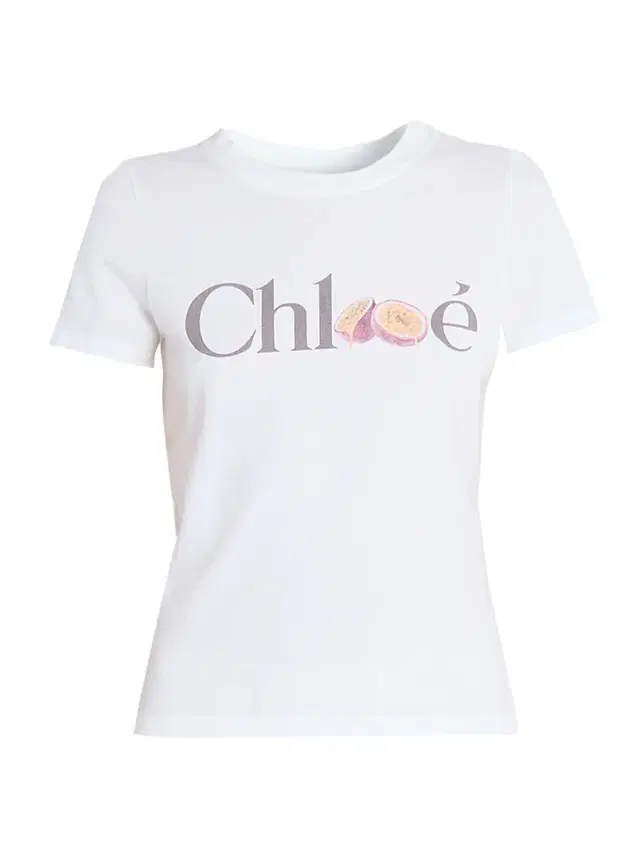 Chloé Women's Fig Logo Cotton T-Shirt - White