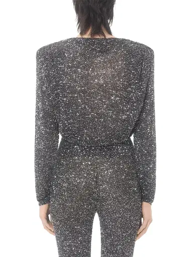 Valentino Garavani Women's Sequin Thread Jumper - Black Silver - Size Medium | Thumbnail 4 Valentino Garavani Women's Sequin Thread Jumper - Black Silver - Size Medium | Thumbnail 4
