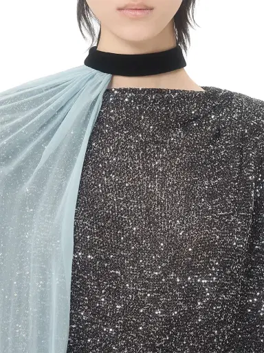 Valentino Garavani Women's Sequin Thread Jumper - Black Silver - Size Medium | Thumbnail 5 Valentino Garavani Women's Sequin Thread Jumper - Black Silver - Size Medium | Thumbnail 5