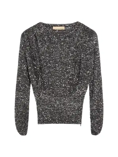 Valentino Garavani Women's Sequin Thread Jumper - Black Silver - Size Medium | Thumbnail 1 Valentino Garavani Women's Sequin Thread Jumper - Black Silver - Size Medium | Thumbnail 1