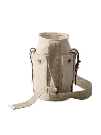 Prada Women's Route Mini Canvas and Leather Bucket Bag - Beige Khaki | Thumbnail 4 Prada Women's Route Mini Canvas and Leather Bucket Bag - Beige Khaki | Thumbnail 4