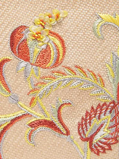Etro Women's Floral-Embroidered Woven Pouch - Cammello | Thumbnail 5