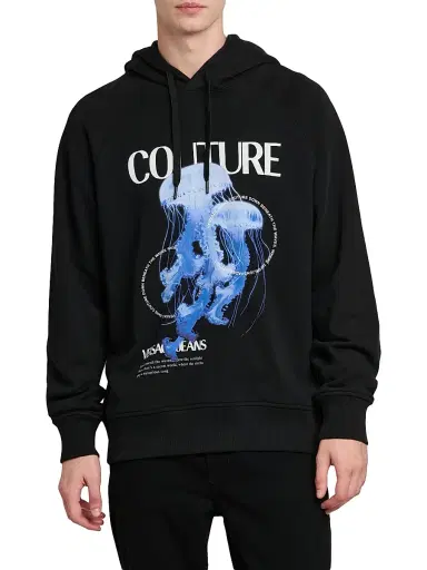 Versace Jeans Couture Men's Jellyfish Logo Hoodie - Black - Size XXL | Thumbnail 3 Versace Jeans Couture Men's Jellyfish Logo Hoodie - Black - Size XXL | Thumbnail 3