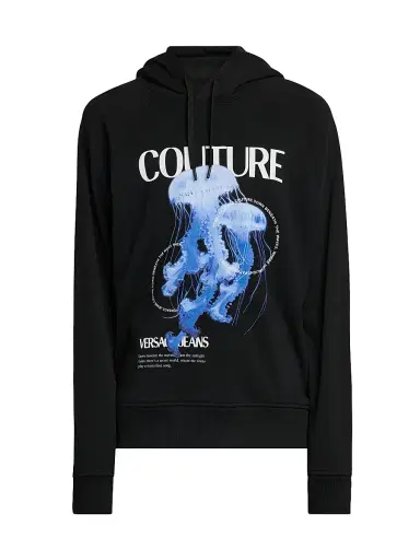 Versace Jeans Couture Men's Jellyfish Logo Hoodie - Black - Size XXL | Thumbnail 1 Versace Jeans Couture Men's Jellyfish Logo Hoodie - Black - Size XXL | Thumbnail 1