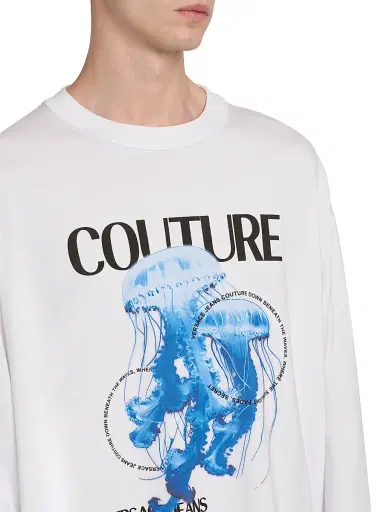 Versace Jeans Couture Men's Jellyfish Long-Sleeve T-Shirt - White | Thumbnail 6