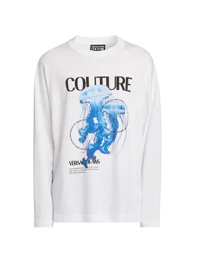 Versace Jeans Couture Men's Jellyfish Long-Sleeve T-Shirt - White | Thumbnail 1