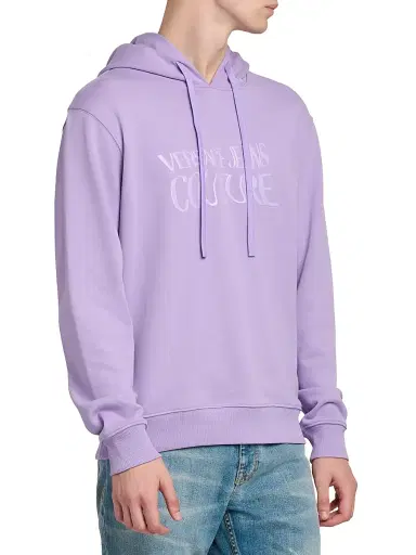 Versace Jeans Couture Men's Logo Hooded Sweatshirt - Lilac - Size XXL | Thumbnail 4 Versace Jeans Couture Men's Logo Hooded Sweatshirt - Lilac - Size XXL | Thumbnail 4