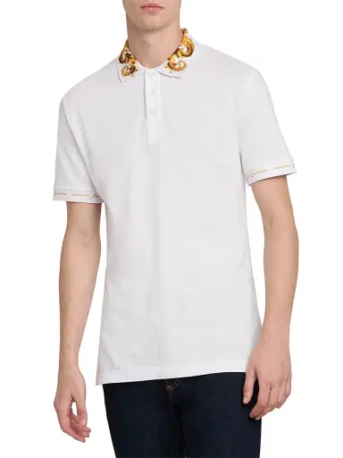 Versace Jeans Couture Men's Barocco Polo T-Shirt | Thumbnail 3 Versace Jeans Couture Men's Barocco Polo T-Shirt | Thumbnail 3