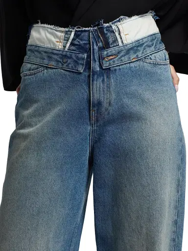 MM6 MAISON MARGIELA Women's Deconstructed High-Rise Straight-Leg Jeans - Light Blue - Size 30 | Thumbnail 6 MM6 MAISON MARGIELA Women's Deconstructed High-Rise Straight-Leg Jeans - Light Blue - Size 30 | Thumbnail 6