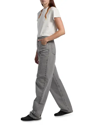 MM6 MAISON MARGIELA Women's Relaxed Mid-Rise Straight-Leg Jeans - Grey - Size 28 | Thumbnail 2 MM6 MAISON MARGIELA Women's Relaxed Mid-Rise Straight-Leg Jeans - Grey - Size 28 | Thumbnail 2