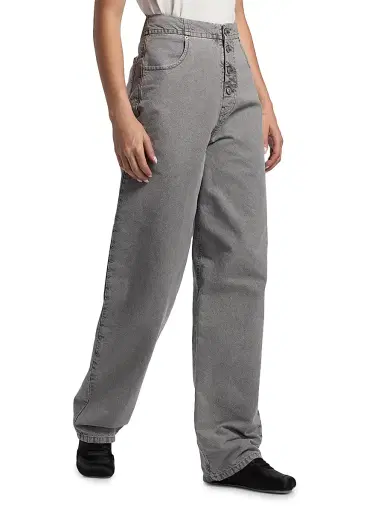MM6 MAISON MARGIELA Women's Relaxed Mid-Rise Straight-Leg Jeans - Grey - Size 28 | Thumbnail 4 MM6 MAISON MARGIELA Women's Relaxed Mid-Rise Straight-Leg Jeans - Grey - Size 28 | Thumbnail 4