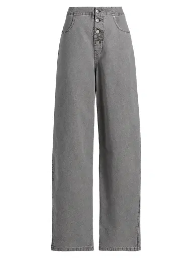 MM6 MAISON MARGIELA Women's Relaxed Mid-Rise Straight-Leg Jeans - Grey - Size 28 | Thumbnail 1 MM6 MAISON MARGIELA Women's Relaxed Mid-Rise Straight-Leg Jeans - Grey - Size 28 | Thumbnail 1