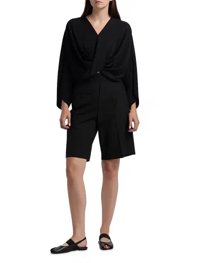 MM6 MAISON MARGIELA Women's Tailored Wool-Blend Bermuda Shorts - Black - Size 6 | Thumbnail 2 MM6 MAISON MARGIELA Women's Tailored Wool-Blend Bermuda Shorts - Black - Size 6 | Thumbnail 2