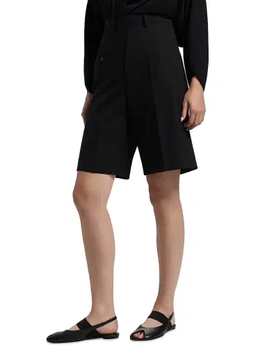MM6 MAISON MARGIELA Women's Tailored Wool-Blend Bermuda Shorts - Black - Size 6 | Thumbnail 4 MM6 MAISON MARGIELA Women's Tailored Wool-Blend Bermuda Shorts - Black - Size 6 | Thumbnail 4
