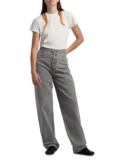 MM6 MAISON MARGIELA Women's Hair Cotton Crewneck T-Shirt - Off White - Size XS | Thumbnail 2