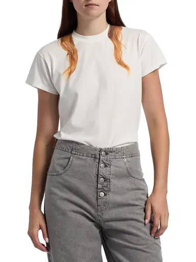 MM6 MAISON MARGIELA Women's Hair Cotton Crewneck T-Shirt - Off White - Size XS | Thumbnail 3
