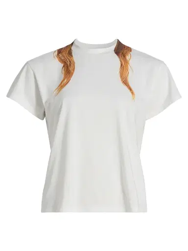 MM6 MAISON MARGIELA Women's Hair Cotton Crewneck T-Shirt - Off White - Size XS | Thumbnail 1
