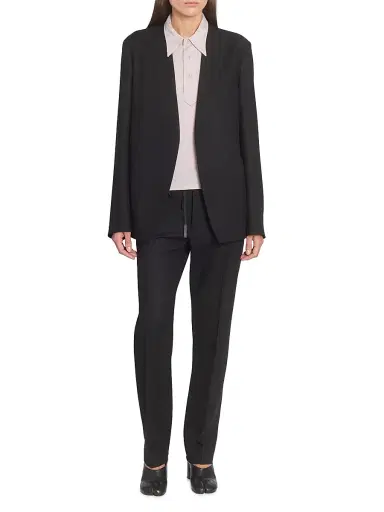 Maison Margiela Women's Wool Flannel Blazer - Black - Size 8 | Thumbnail 2 Maison Margiela Women's Wool Flannel Blazer - Black - Size 8 | Thumbnail 2