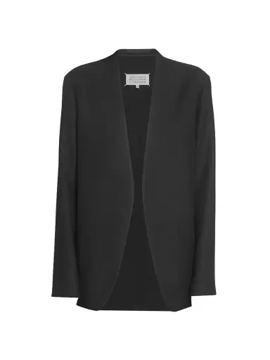 Maison Margiela Women's Wool Flannel Blazer - Black - Size 8 | Thumbnail 1 Maison Margiela Women's Wool Flannel Blazer - Black - Size 8 | Thumbnail 1