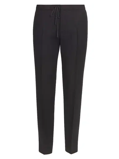 Maison Margiela Women's Drawstring Wool Flannel Pants - Black - Size 8 | Thumbnail 1
