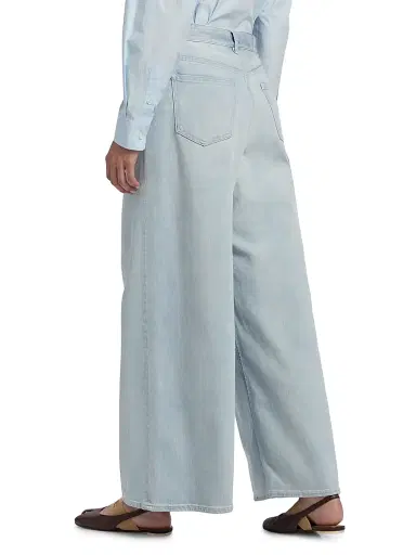 MM6 MAISON MARGIELA Women's Drawstring Mid-Rise Wide-Leg Jeans - Light Blue - Size 30 | Thumbnail 5 MM6 MAISON MARGIELA Women's Drawstring Mid-Rise Wide-Leg Jeans - Light Blue - Size 30 | Thumbnail 5
