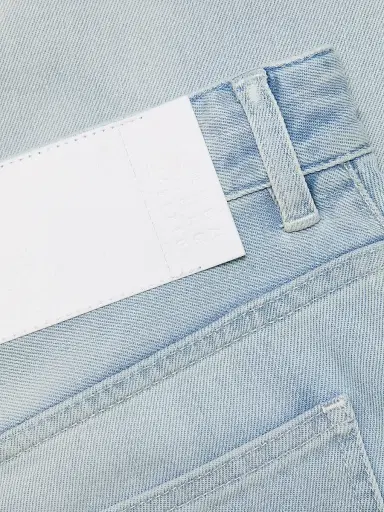 MM6 MAISON MARGIELA Women's Drawstring Mid-Rise Wide-Leg Jeans - Light Blue - Size 30 | Thumbnail 7 MM6 MAISON MARGIELA Women's Drawstring Mid-Rise Wide-Leg Jeans - Light Blue - Size 30 | Thumbnail 7
