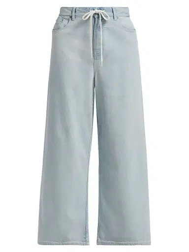 MM6 MAISON MARGIELA Women's Drawstring Mid-Rise Wide-Leg Jeans - Light Blue - Size 30 | Thumbnail 1 MM6 MAISON MARGIELA Women's Drawstring Mid-Rise Wide-Leg Jeans - Light Blue - Size 30 | Thumbnail 1