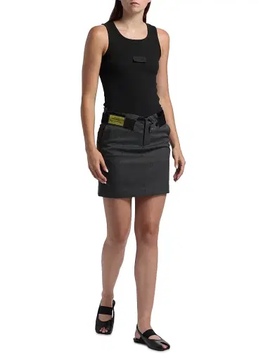 MM6 MAISON MARGIELA Women's Logo Rib-Knit Stretch Cotton Tank - Black - Size XS | Thumbnail 2 MM6 MAISON MARGIELA Women's Logo Rib-Knit Stretch Cotton Tank - Black - Size XS | Thumbnail 2