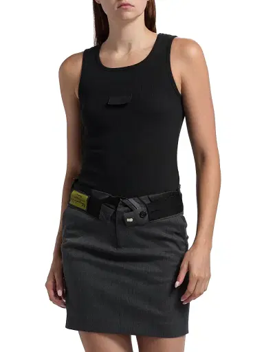 MM6 MAISON MARGIELA Women's Logo Rib-Knit Stretch Cotton Tank - Black - Size XS | Thumbnail 3 MM6 MAISON MARGIELA Women's Logo Rib-Knit Stretch Cotton Tank - Black - Size XS | Thumbnail 3